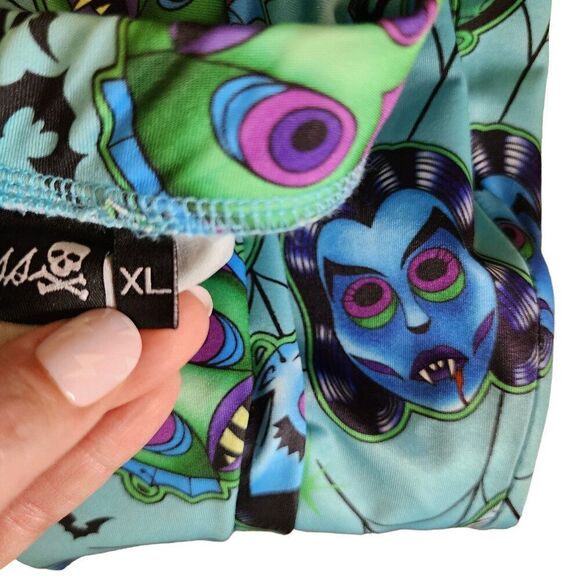 Sourpuss Universal Monsters Horror Leggings Womens Size XL Blue - Picture 5 of 7